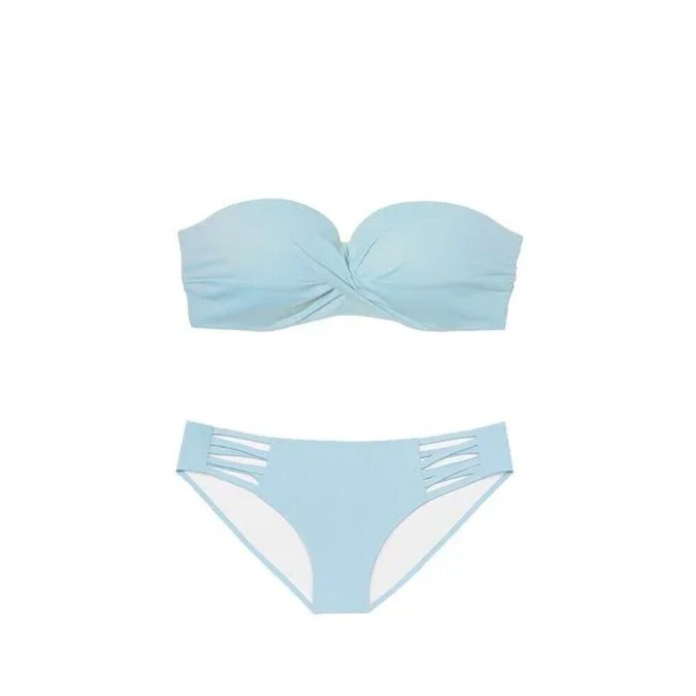 Victoria's Secret PINK Strappy Bandeau Bikini (Porty Blue)